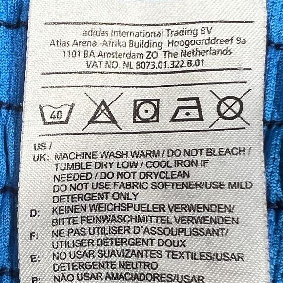 Adidas Shorts Men Large Blue Climalite Athletic Basketball Gym Drawstring - Picture 7 of 14